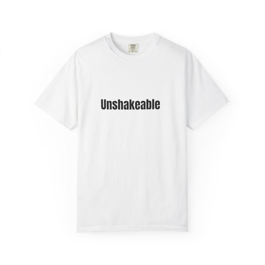 T-Shirt — "Unshakeable" / Back: "God has my back I can't lose" Inspirational Faith Tee
